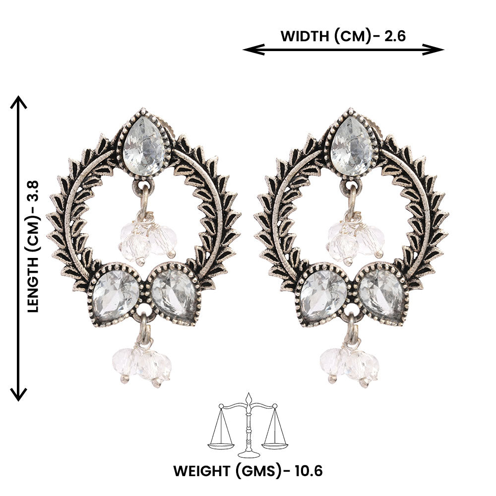 Ratnika- Silver Brass Oxidised stud earrings