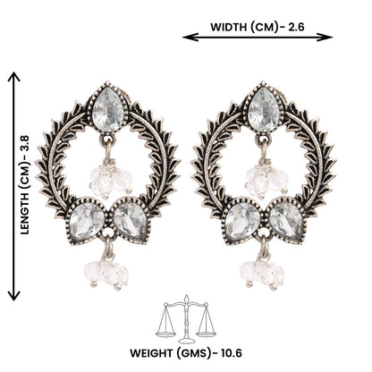 Ratnika- Silver Brass Oxidised stud earrings