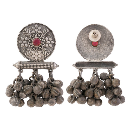 ShahiFarmaan- Silver Brass ghunghroo dangler earrings