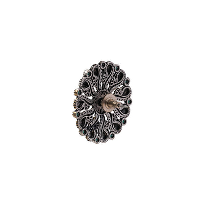 Gulshan- Silver Brass Oxidised Stud Earrings