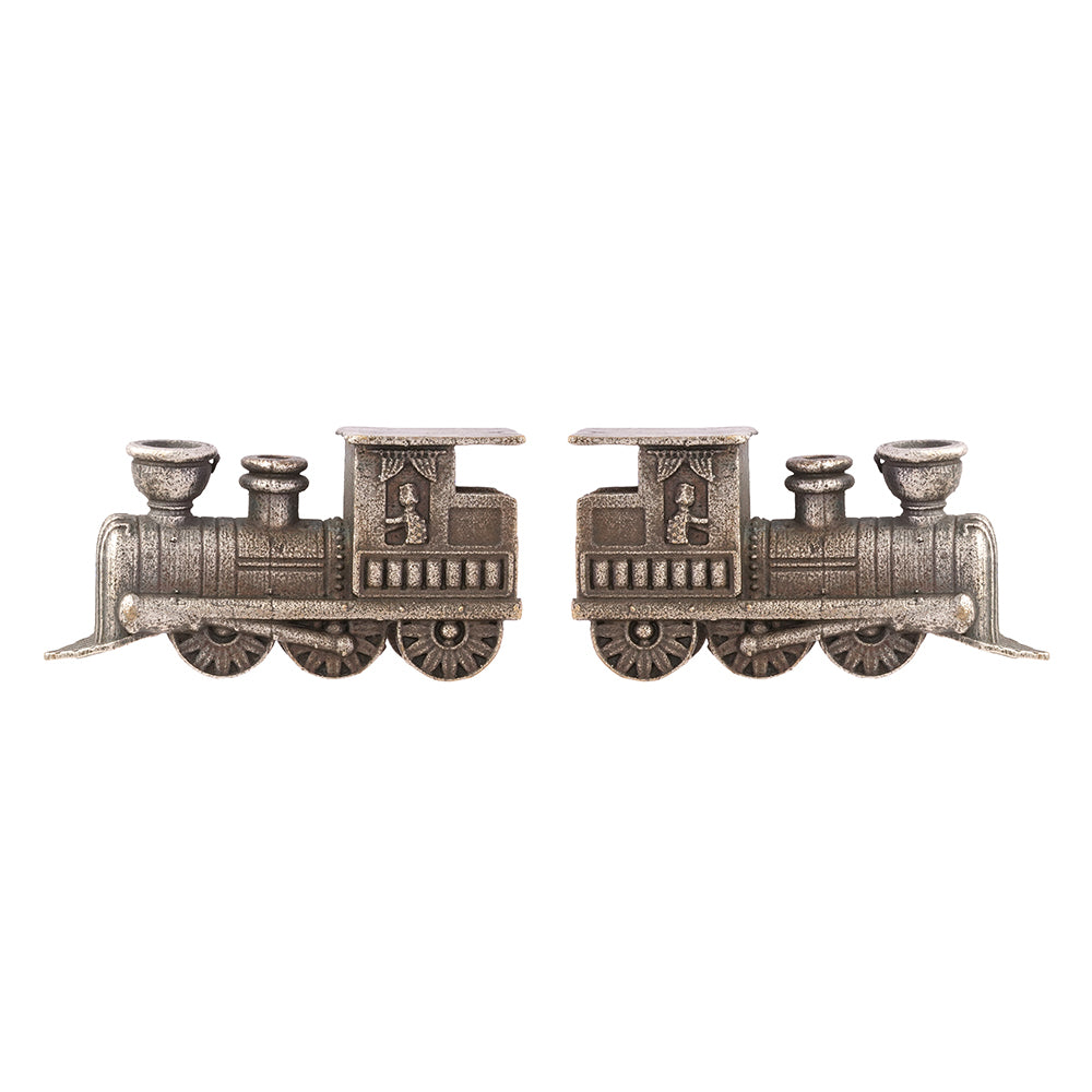 Rail- Silver Brass oxidised stud earrings