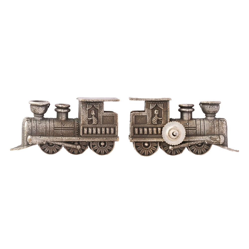 Rail- Silver Brass oxidised stud earrings