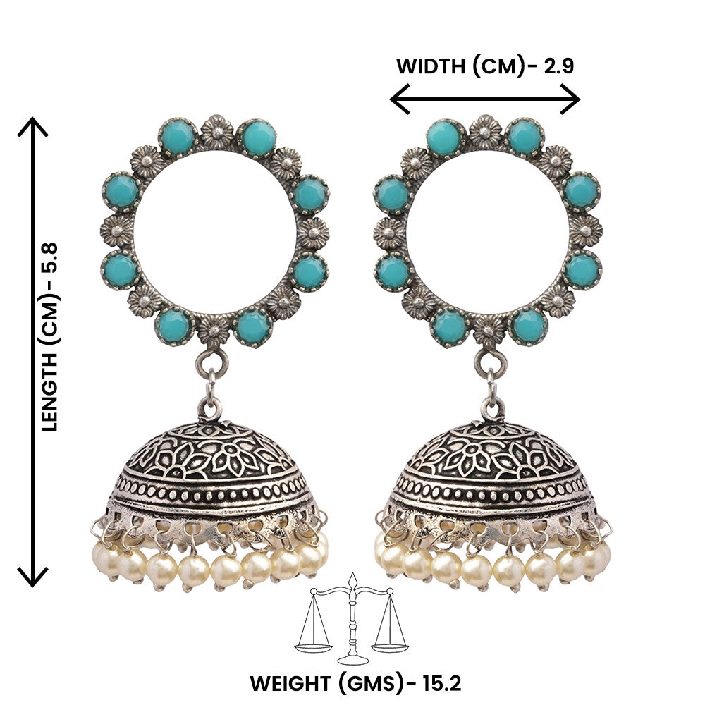 Paridhi- Silver Brass Pearl jhumka earrings