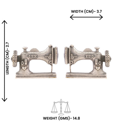 Darji- Silver Brass oxidised stud earrings