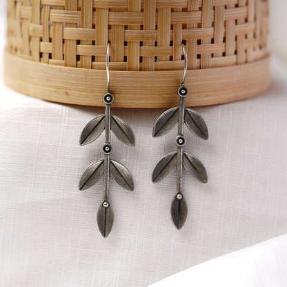 Parna- Silver Brass Oxidised dangler earrings