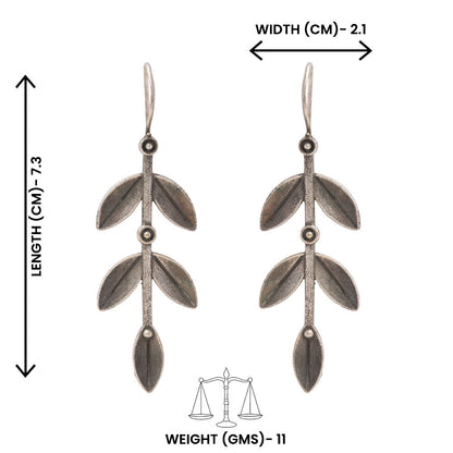 Parna- Silver Brass Oxidised dangler earrings
