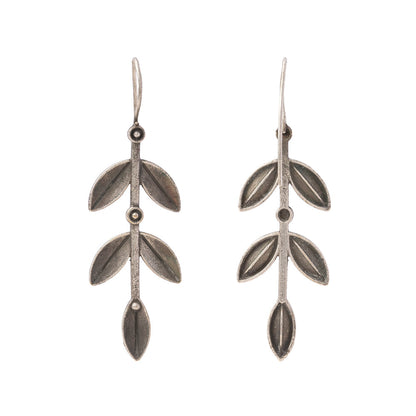 Parna- Silver Brass Oxidised dangler earrings