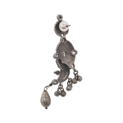 Darpan- Silver Brass Oxidisd dangler earrings