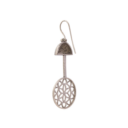 Ghantika- Silver Brass Oxidised dangler earrings