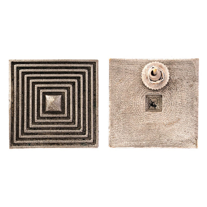 Chaukor- Silver Brass Oxidised stud earrings