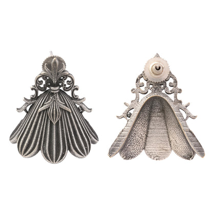 Shyamra- Silver Brass oxidised stud earrings