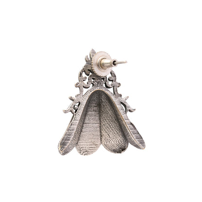 Shyamra- Silver Brass oxidised stud earrings