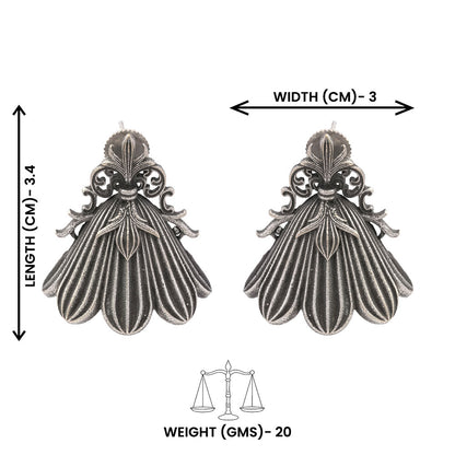 Shyamra- Silver Brass oxidised stud earrings