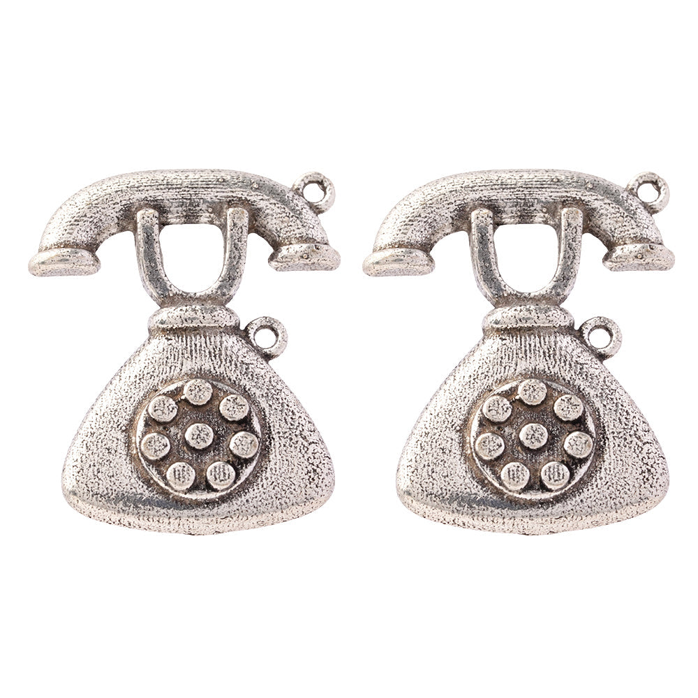 BaatCheet- Silver Brass oxidised stud earrings