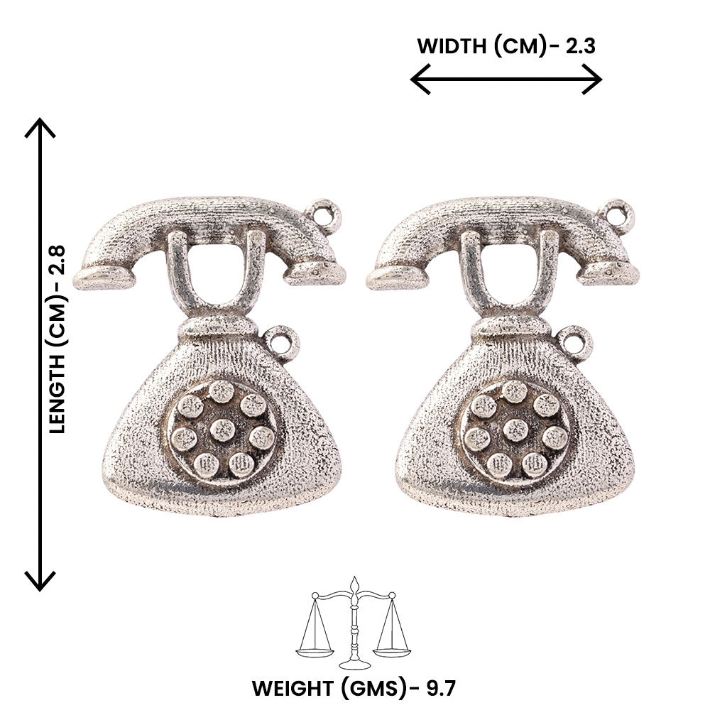 BaatCheet- Silver Brass oxidised stud earrings