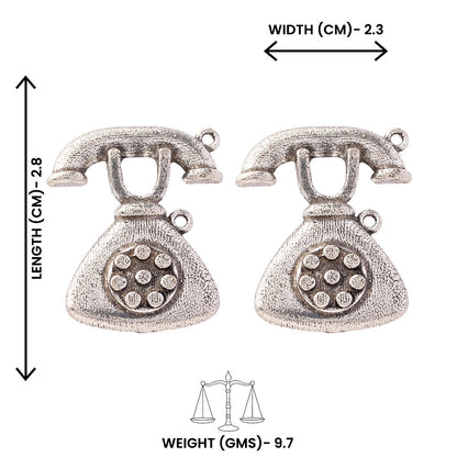 BaatCheet- Silver Brass oxidised stud earrings