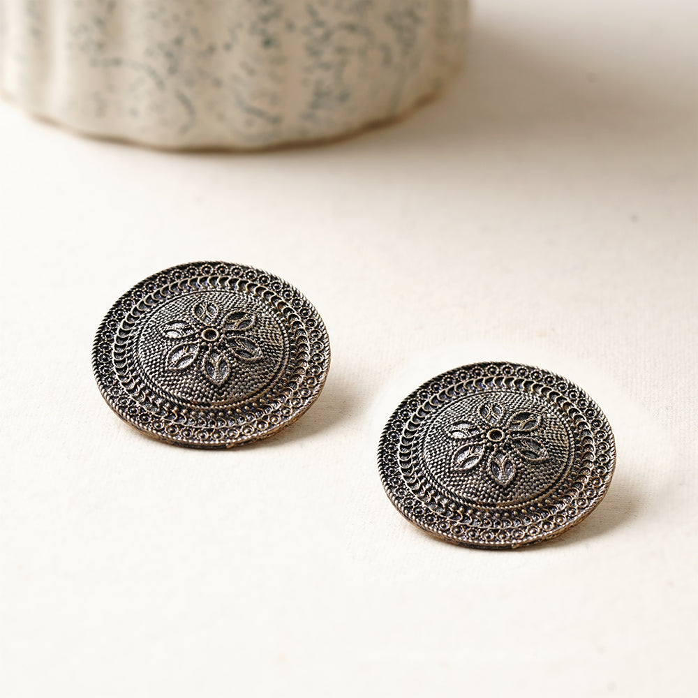 Chakra- Silver alloy stud Earrrings