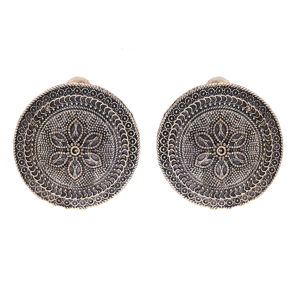 Chakra- Silver alloy stud Earrrings