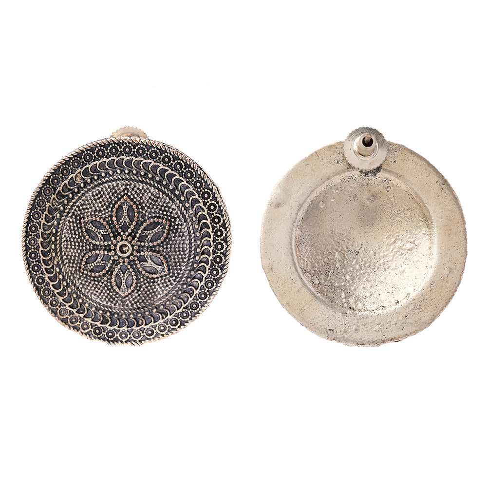 Chakra- Silver alloy stud Earrrings