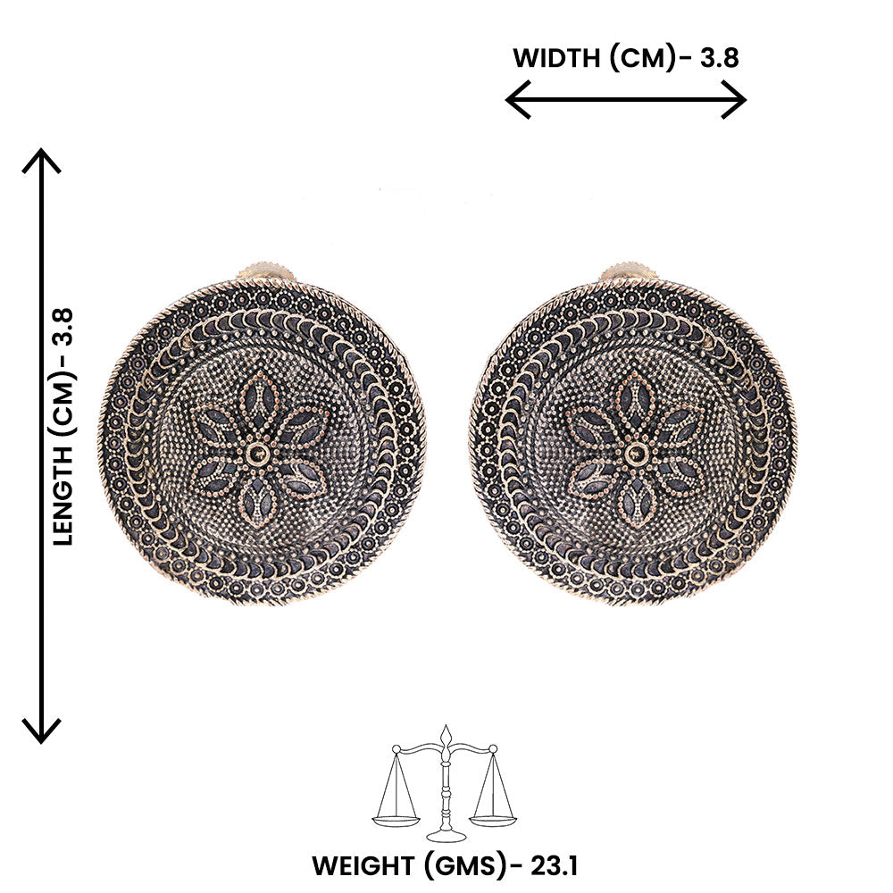 Chakra- Silver alloy stud Earrrings