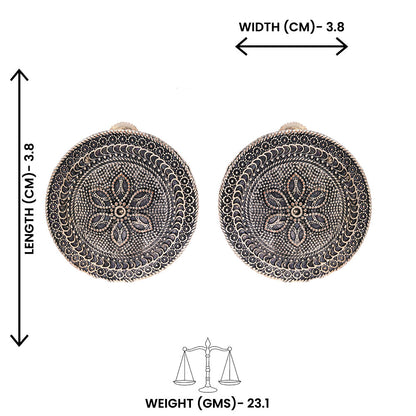 Chakra- Silver alloy stud Earrrings