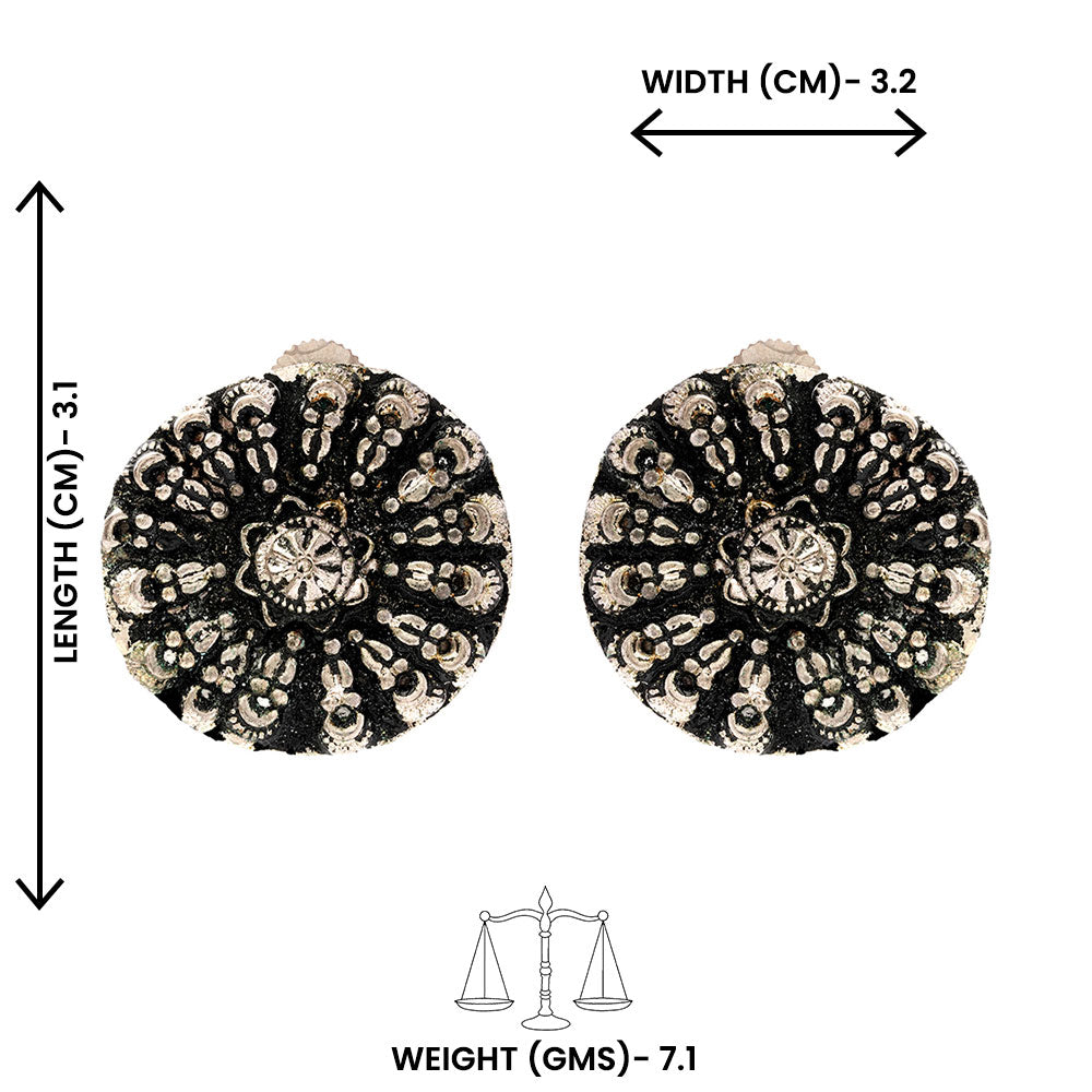 ChandiChakra- Silver alloy stud Earrrings