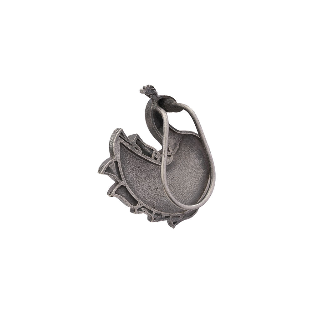 MorSundari – Silver Brass Oxidised Ear Cuff Stud Earrings