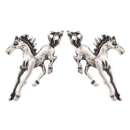 Ashva- Silver Brass oxidised stud earrings