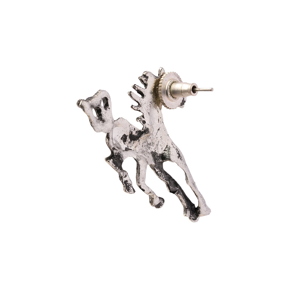 Ashva- Silver Brass oxidised stud earrings