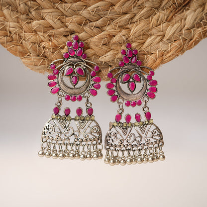 Viyona- Silver Brass ghunghroo dangler earrings