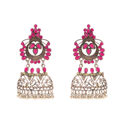 Viyona- Silver Brass ghunghroo dangler earrings