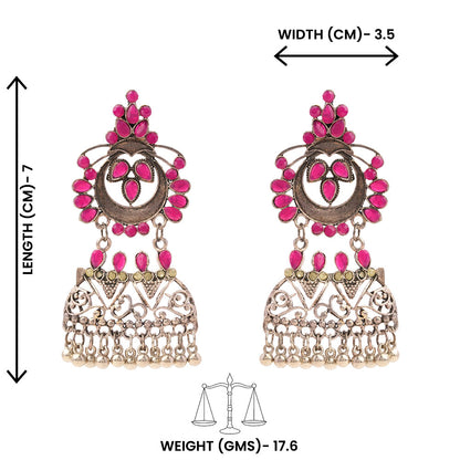 Viyona- Silver Brass ghunghroo dangler earrings