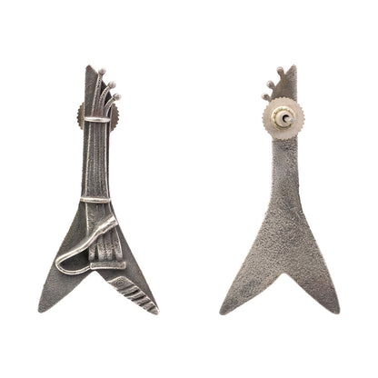 Ragini- Silver Brass oxidised stud earrings