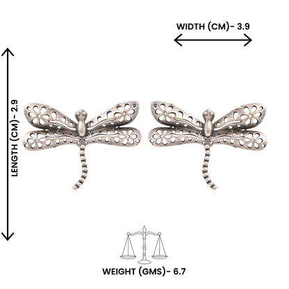 Vanyja- Silver Brass oxidised stud earrings