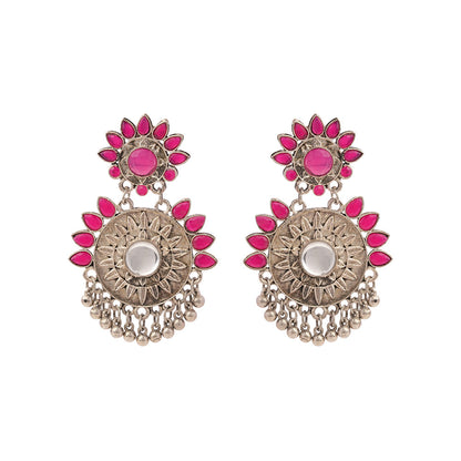 Aarika- Silver Brass ghunghroo dangler earrings