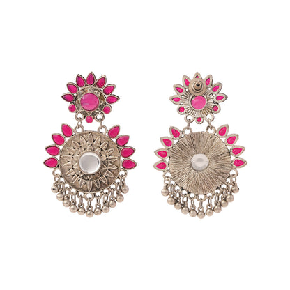Aarika- Silver Brass ghunghroo dangler earrings