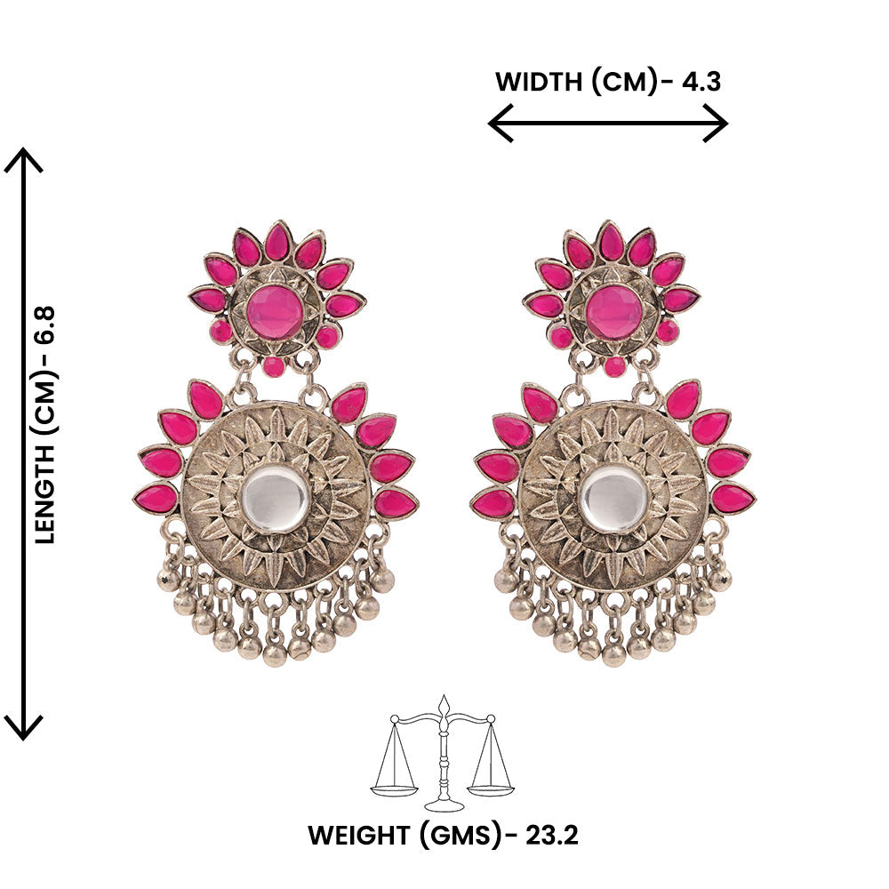 Aarika- Silver Brass ghunghroo dangler earrings