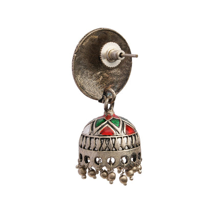 Kalika- Silver Brass Pearl dangler earrings