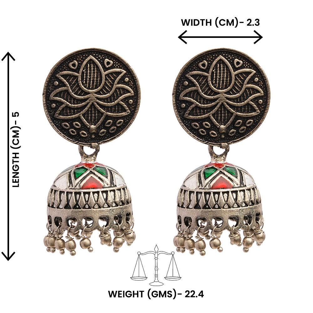 Kalika- Silver Brass Pearl dangler earrings