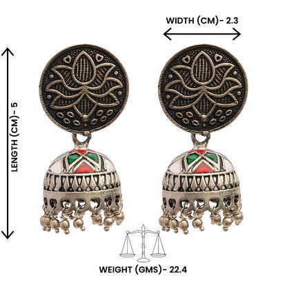 Kalika- Silver Brass Pearl dangler earrings