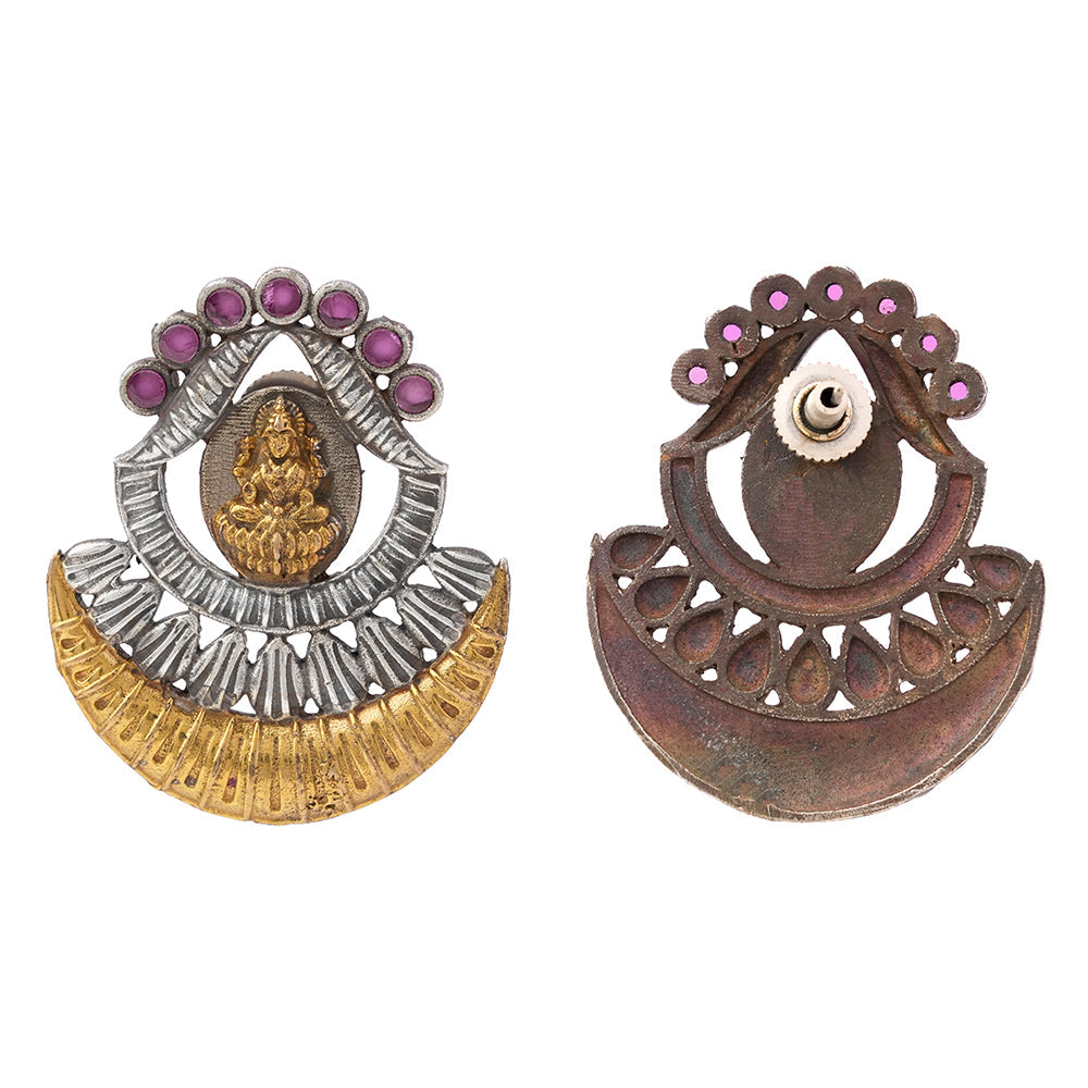 Vishnupriya- Silver Brass Oxidised dangler earrings