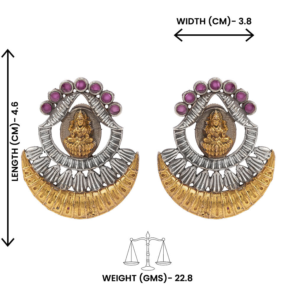 Vishnupriya- Silver Brass Oxidised dangler earrings