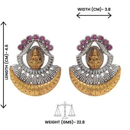 Vishnupriya- Silver Brass Oxidised dangler earrings