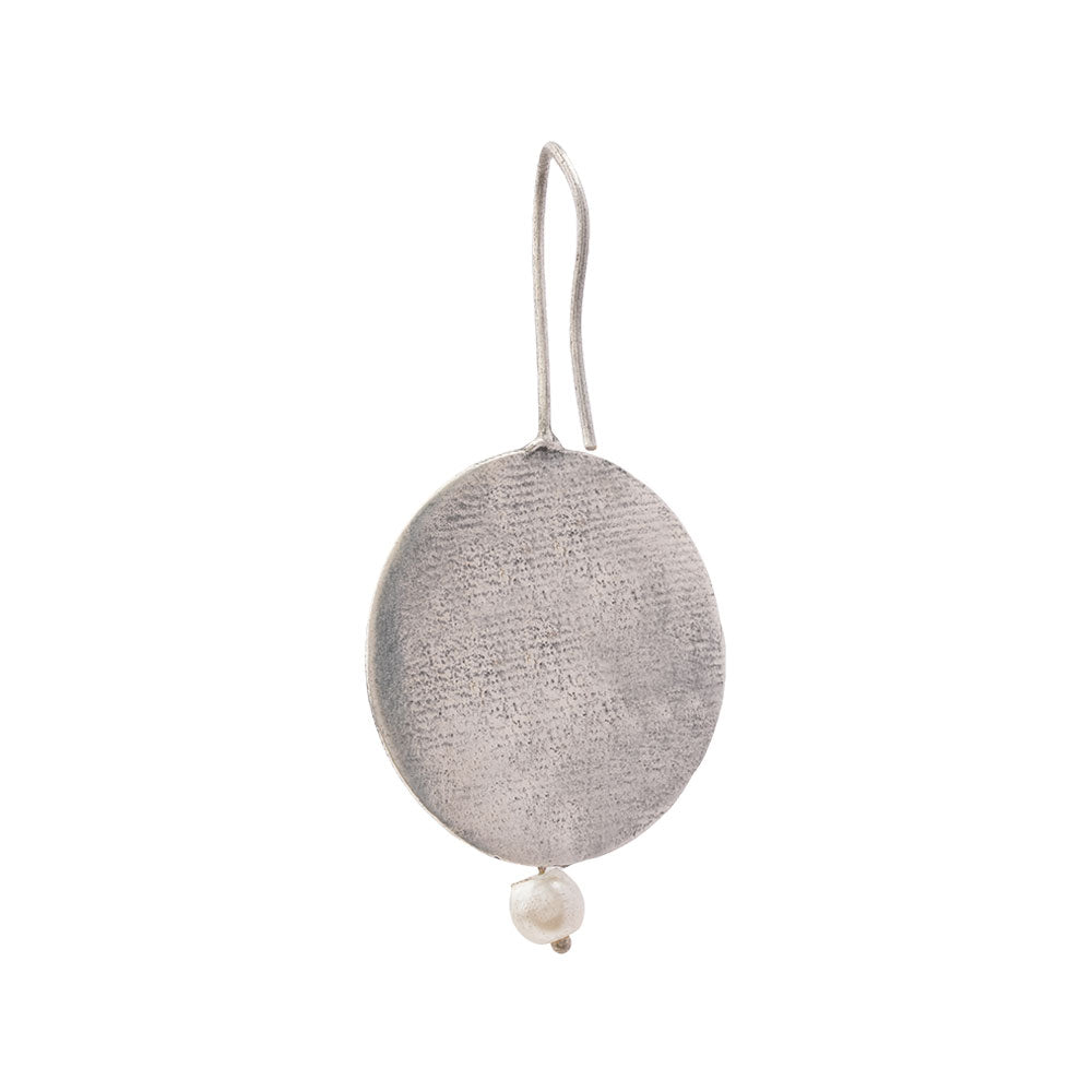 Bulbul- Silver Brass Oxidised Stud Earrings