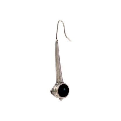 Somya- Silver Brass Oxidised dangler earrings(Black)