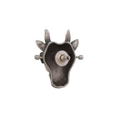 Nandi- Silver oxidised Stone-Studded stud earrings(Black)