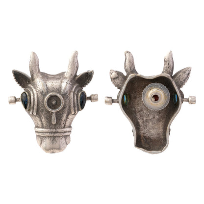 Nandi- Silver oxidised stone studded stud earrings(Blue)
