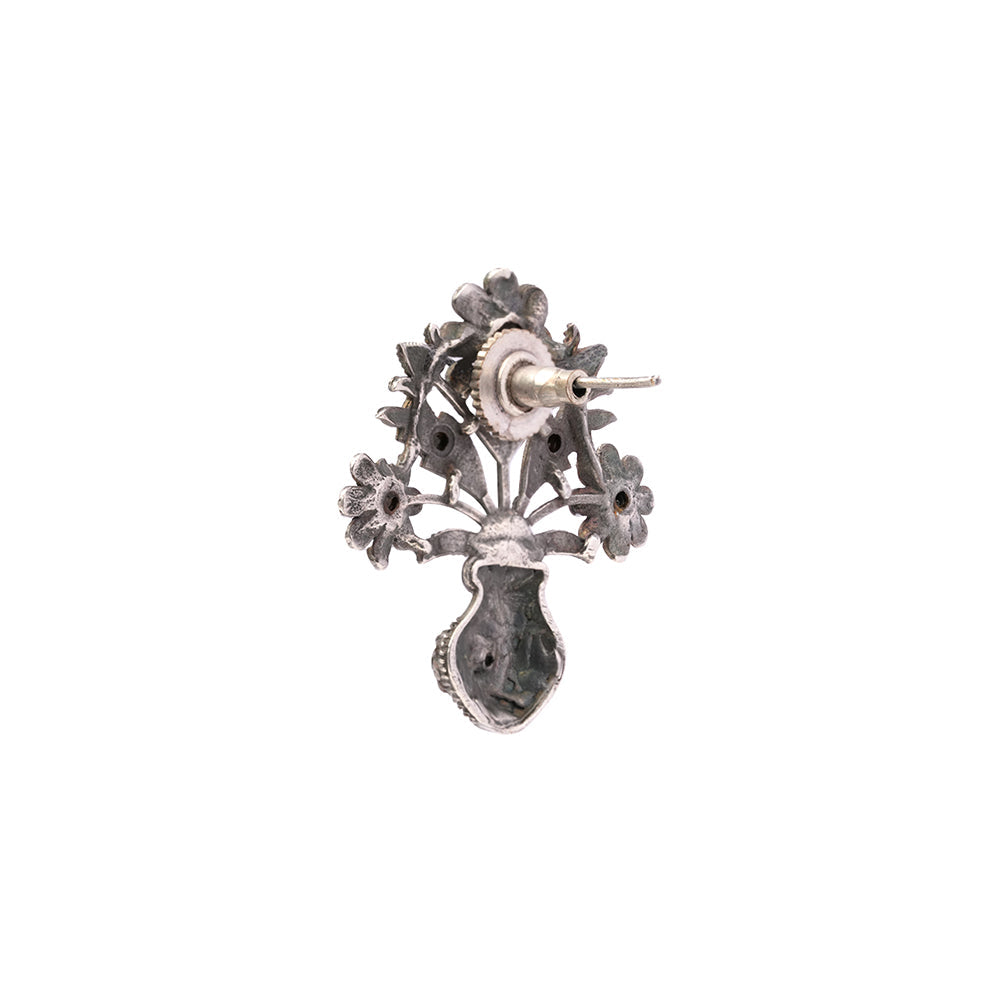 Phool- Silver Brass Oxidised stud earrings