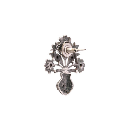 Phool- Silver Brass Oxidised stud earrings