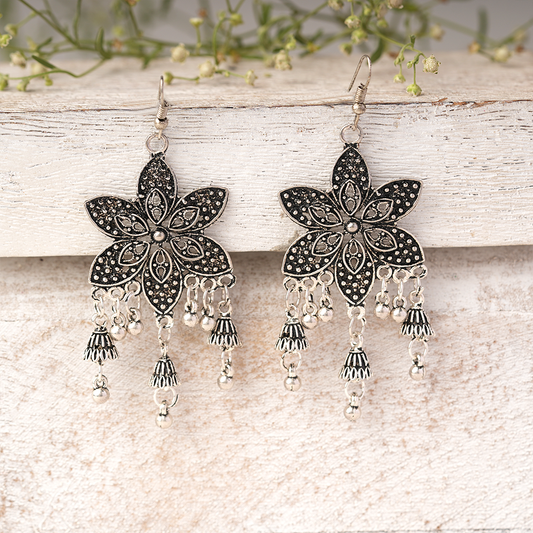 Gul- Silver Brass Pearl dangler earrings